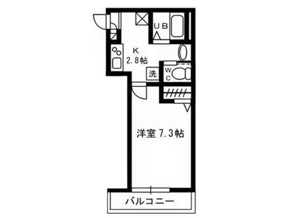 ヴィラアイビー(1K/2階)の間取り写真