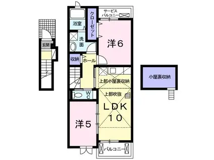 シーステージ(2LDK/2階)の間取り写真
