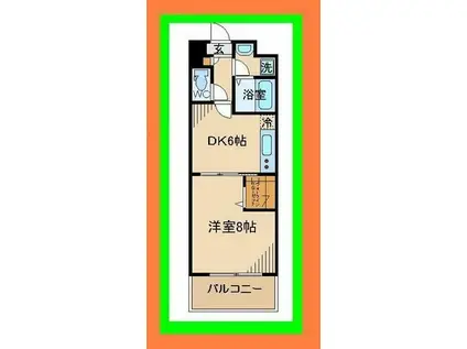 ヴェルドミール Ⅱ(1DK/3階)の間取り写真