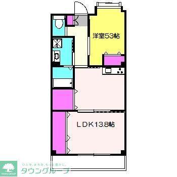 ウィンビュ三ツ沢(1LDK/1階)の間取り写真