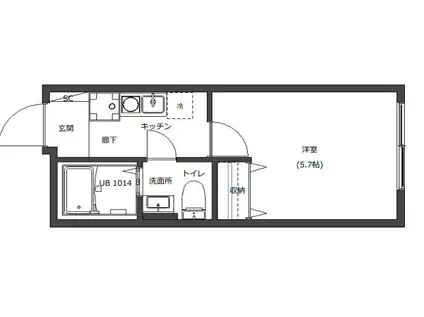 D-STYLE蓮根(1K/3階)の間取り写真