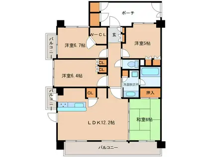 ディナ・スカーラ北山(4LDK/2階)の間取り写真
