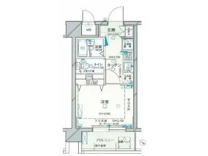 レジオス文京白山(1K/8階)の間取り写真