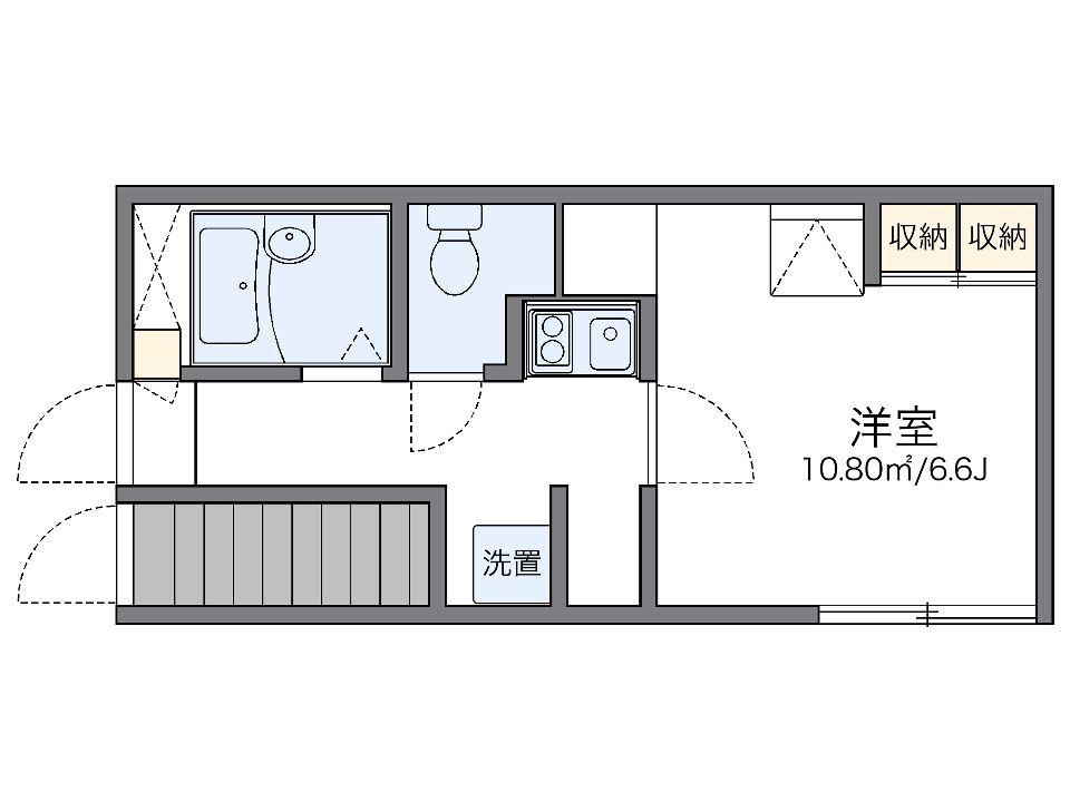 レオパレスアミーII(1K/1階)の間取り写真