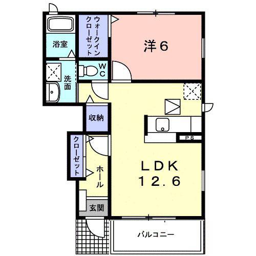 エマーブル・ペルル(1LDK/1階)の間取り写真