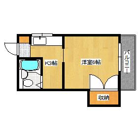 ハイツイシダII(1K/1階)の間取り写真