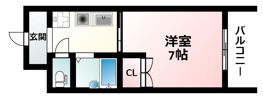 みどり之園(1K/2階)の間取り写真