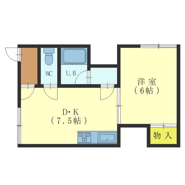 レジデンス富岡(1DK/1階)の間取り写真