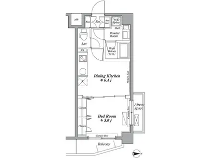 デ・ソーレ東池袋(1DK/4階)の間取り写真