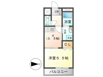 ALPHA(1K/3階)の間取り写真