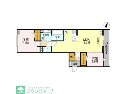 戸塚東2丁目PJ A(2LDK/2階)の間取り写真