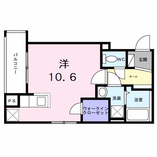 ヒカルサ神戸王塚台1(ワンルーム/2階)の間取り写真