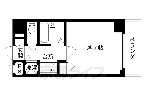 LEGAL京都西陣(1K/7階)の間取り写真