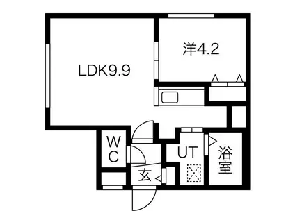 STUDIO中島公園(1LDK/5階)の間取り写真
