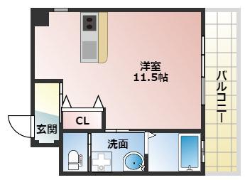 プレシア松崎(ワンルーム/5階)の間取り写真