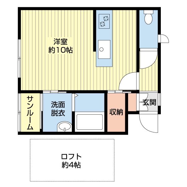 CASA南浜(ワンルーム/2階)の間取り写真