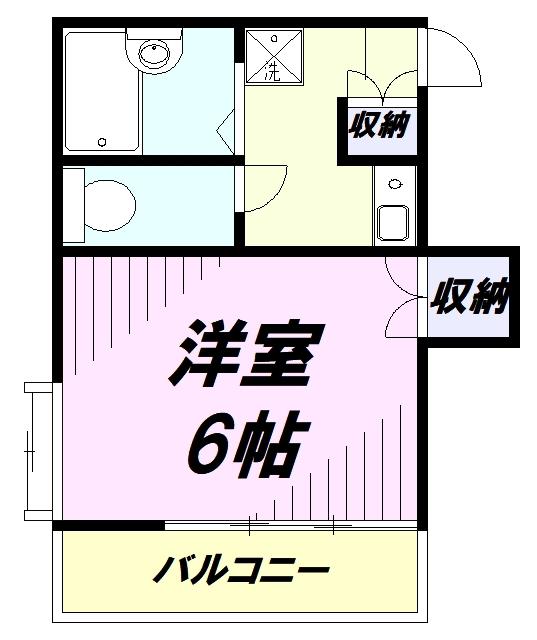 レイクサイドコーポ入曽(1K/2階)の間取り写真