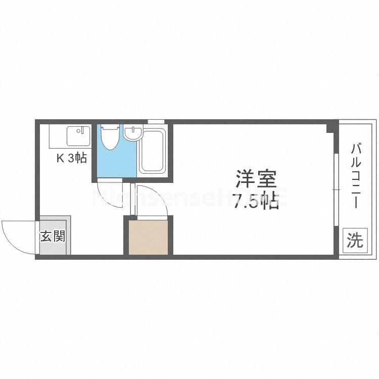 蔵王ハイツ(1K/5階)の間取り写真