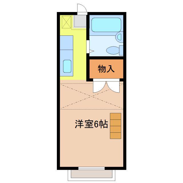 エステートピア岩崎台(ワンルーム/2階)の間取り写真