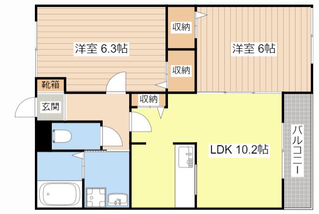 フォレスト(2LDK/2階)の間取り写真