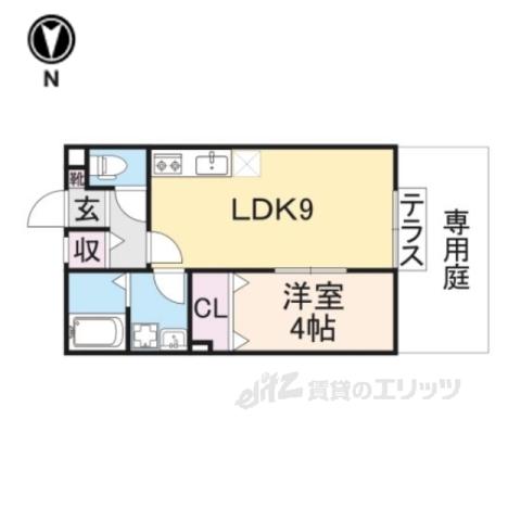 サンライズ(1LDK/1階)の間取り写真