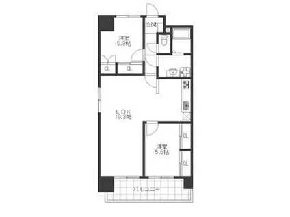 グレイスコート千代田(2LDK/5階)の間取り写真