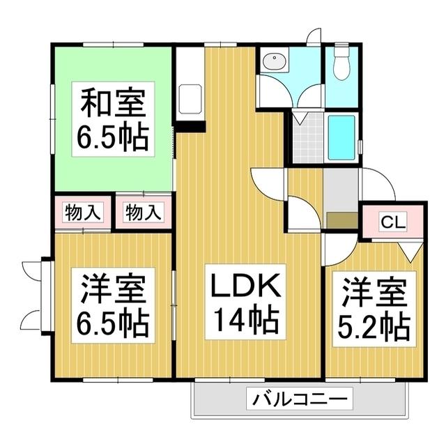 フレグランスアイビーC棟(3LDK/2階)の間取り写真