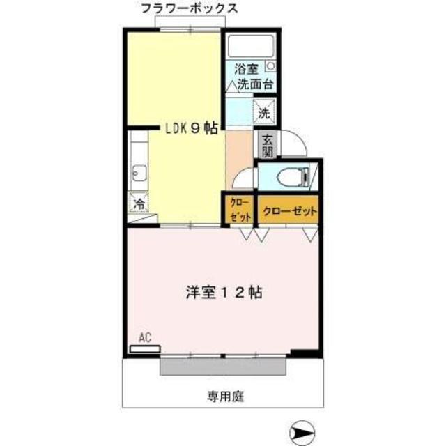 ハイツJOY(1LDK/1階)の間取り写真