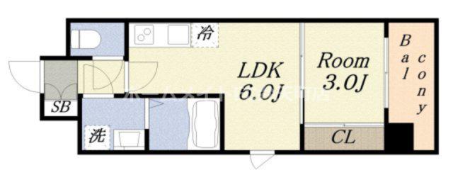 レジュールアッシュ アーバンリッシュ(1DK/2階)の間取り写真