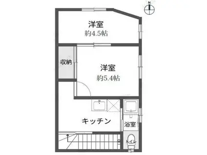 東村山市富士見町2丁目アパート(2K/2階)の間取り写真