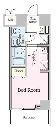 S-RESIDENCE妙典BROAD(ワンルーム/2階)の間取り写真