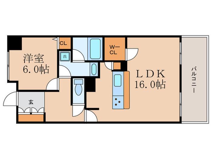 パインフィールド洛東(1LDK/3階)の間取り写真