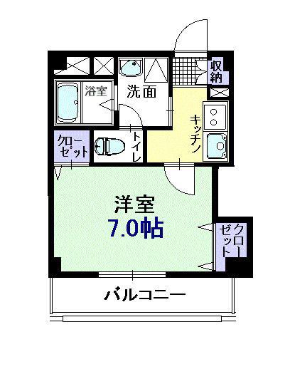 リバーサイド木場公園(1K/1階)の間取り写真