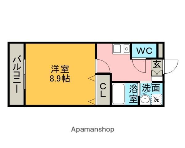 VLNII(1K/1階)の間取り写真