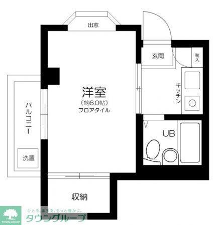 プライムコート落合(1K/1階)の間取り写真