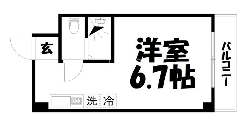 グランタック東山(1K/4階)の間取り写真