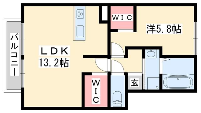 パークハイツ(1LDK/2階)の間取り写真