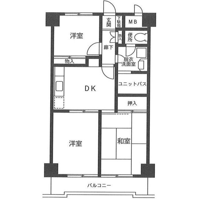 スプリングスプラザいずみ野(3DK/4階)の間取り写真