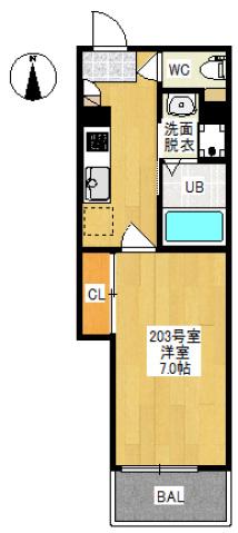 REGALEST 3(1K/2階)の間取り写真