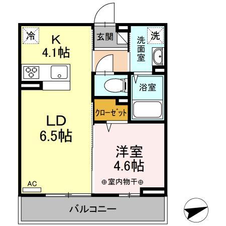 D-ROM DEARCOURT(1LDK/2階)の間取り写真