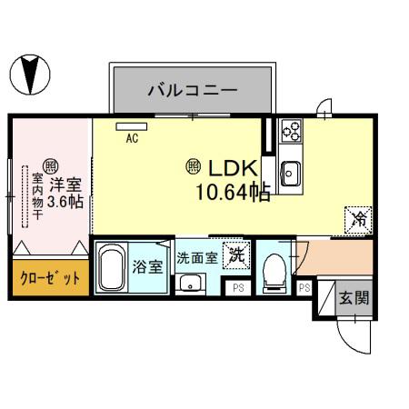 カトル・セゾン(1LDK/1階)の間取り写真