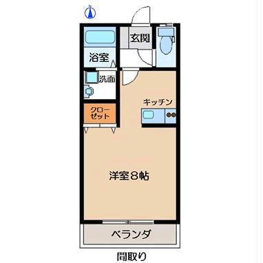 ラファユー(1K/2階)の間取り写真