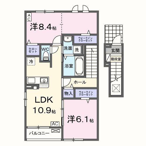 ソレイユ・GIFU(2LDK/2階)の間取り写真