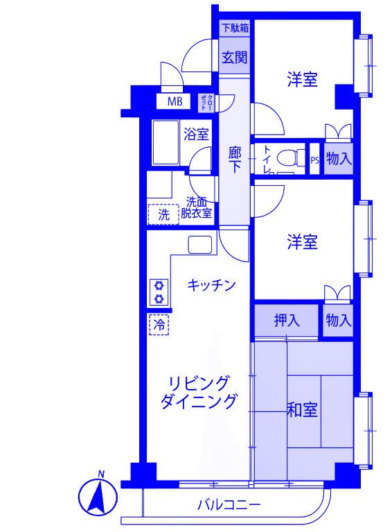 レスティー戸塚(3LDK/2階)の間取り写真