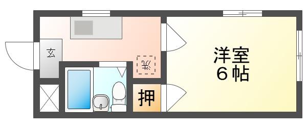 アーバン大供(1K/5階)の間取り写真