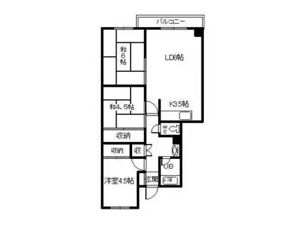 新富ハイツ(3LDK/1階)の間取り写真