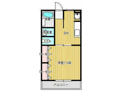 ルピナスIII(1DK/2階)の間取り写真