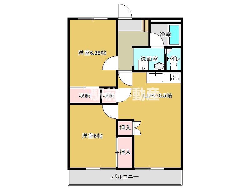 エクシートV(2LDK/2階)の間取り写真