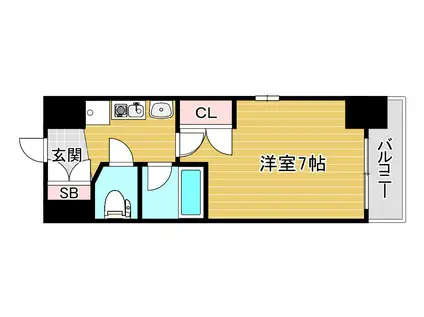 ラナップスクエア同心(1K/5階)の間取り写真