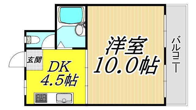 ミサトマンション(1DK/4階)の間取り写真
